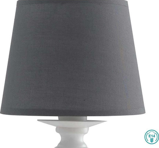 Fan Europe Favola Metal Table Lamp for Socket E14 with Gray Shade and White Base