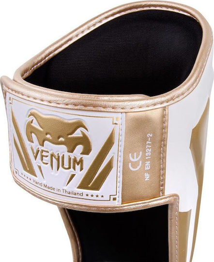 Venum Elite Standup Shin Guards Adults White/Gold