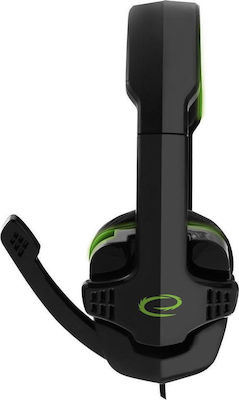 Esperanza Raven Over Ear Gaming Headset με σύνδεση 2x3.5mm Πράσινο