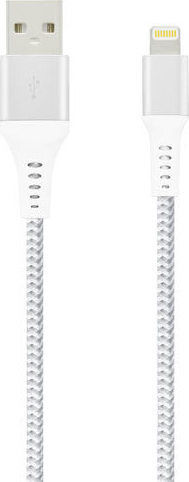 Lamtech Braided USB-A to Lightning Cable White 2m (LAM450282)