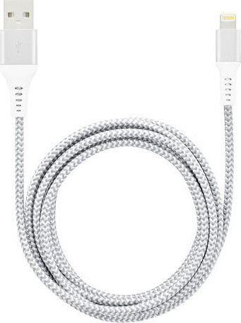 Lamtech Braided USB-A to Lightning Cable White 2m (LAM450282)
