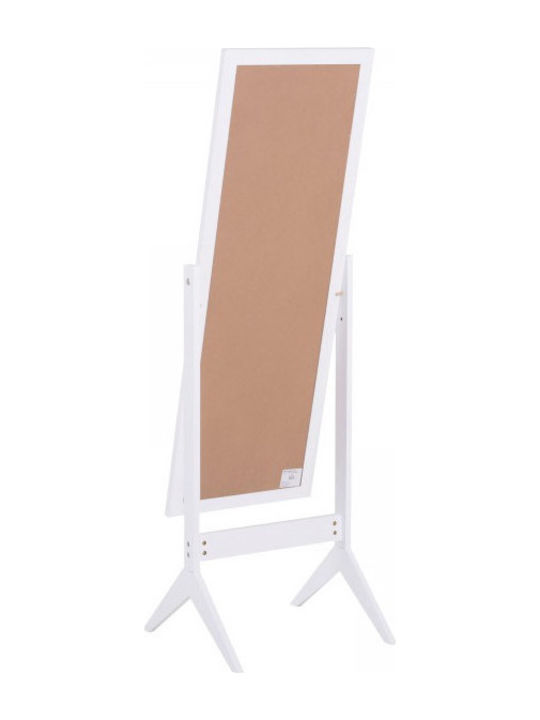 HomCom Καθρέπτης με Λευκός Ξύλινο Πλαίσιο 148x47cm
