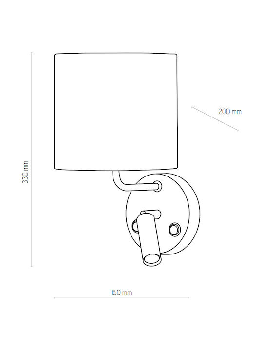 TK Lighting Enzo Lamp Wall Black 25x25cm