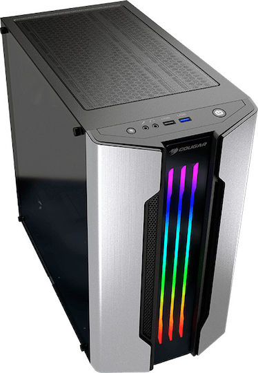 Cougar Gemini M Gaming Mini Tower Κουτί Υπολογιστή με Πλαϊνό Παράθυρο Γκρι