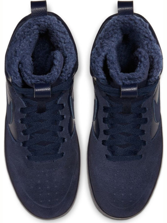Court Borough Mid 2 Kids Sports Shoes Basketball with Laces Navy Blue