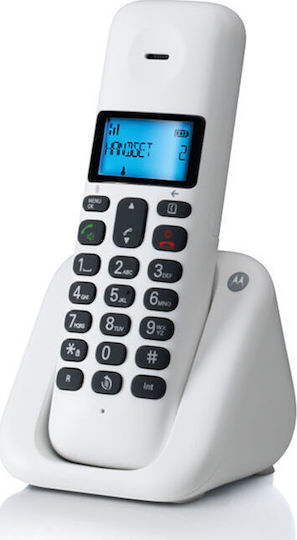 Motorola T301 Cordless Phone with Greek Menu White