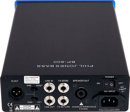 Phil Jones Bass BP-800 Compact Bass Amp Head Head for Electric Bass 800W Blue