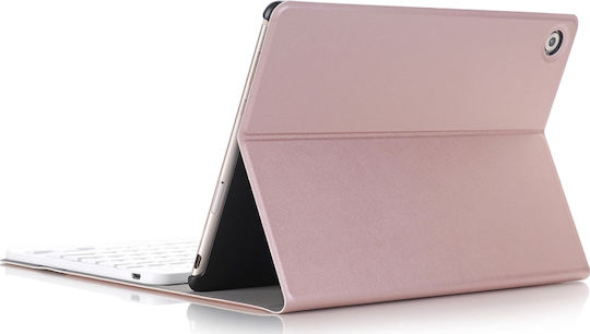 Flip Bluetooth Flip Cover Piele artificială cu Tastatură Engleză SUA Rose Gold (MediaPad M5 10)