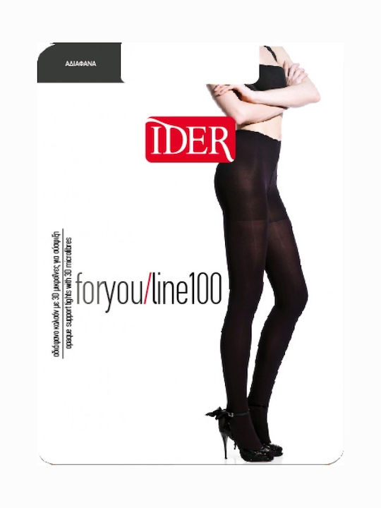 For You Line Women's Pantyhose 100 Den Tightening Black