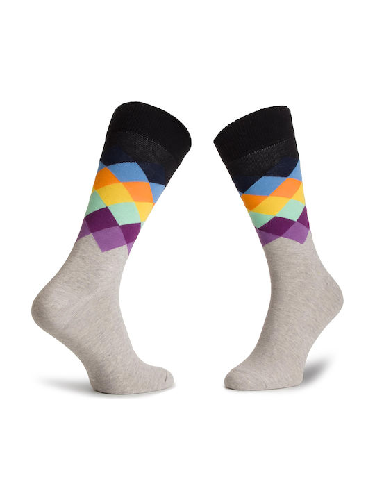 Happy Socks Faded Diamond Men's Patterned Socks Multicolour