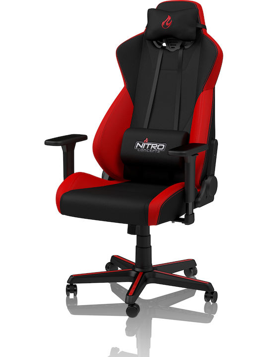 Nitro Concepts S300 Υφασμάτινη Καρέκλα Gaming με Ρυθμιζόμενα Μπράτσα Κόκκινη