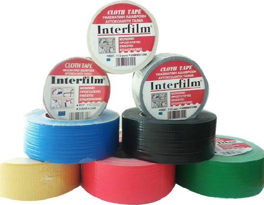 Interfilm Cloth Blue Self-Adhesive Fabric Tape Blue 50mmx10m 1pcs 113-07