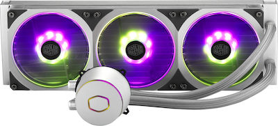 CoolerMaster MasterLiquid ML360P 120mm Triple Fan CPU Water Cooler with ARGB Lighting for AM4/1200/115x Socket White