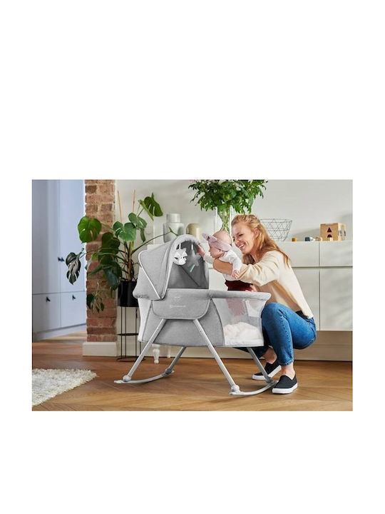 Kinderkraft Cradle Lovi with Mattress and Wheels Grey