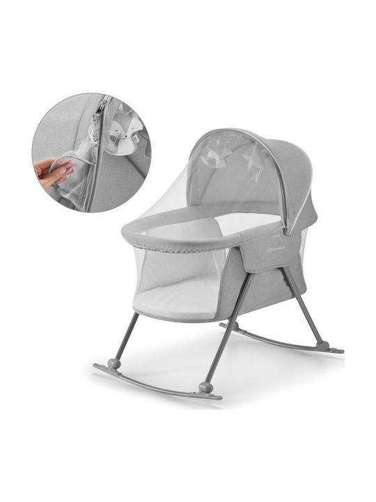 Kinderkraft Cradle Lovi with Mattress and Wheels Grey