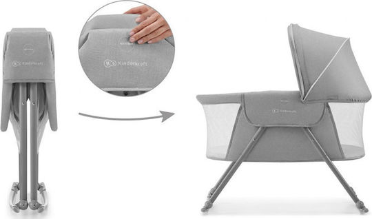 Kinderkraft Cradle Lovi with Mattress and Wheels Grey