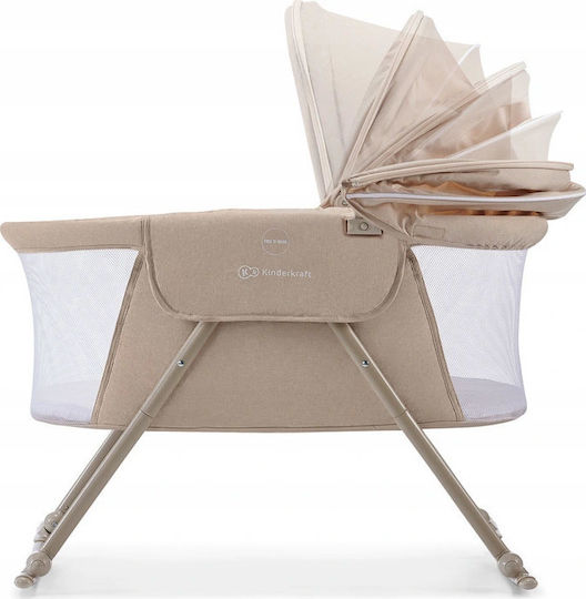 Kinderkraft Cradle Lovi with Mattress and Wheels Beige