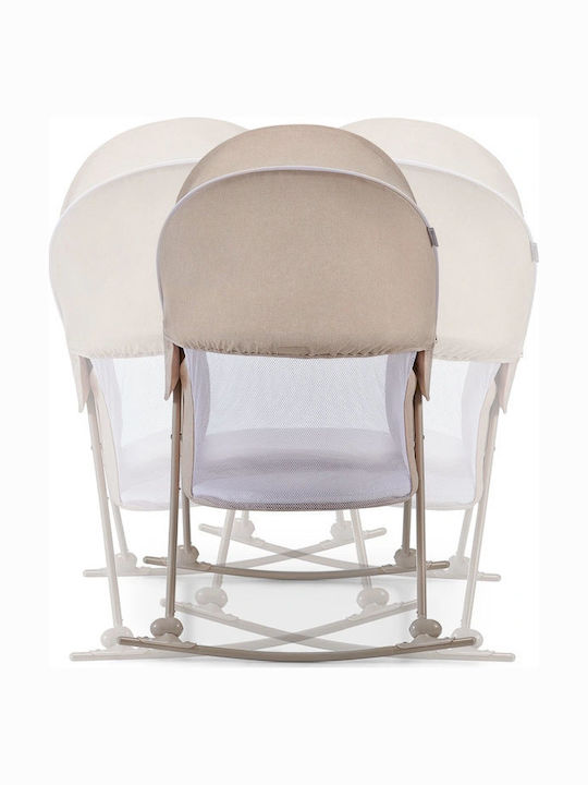 Kinderkraft Cradle Lovi with Mattress and Wheels Beige