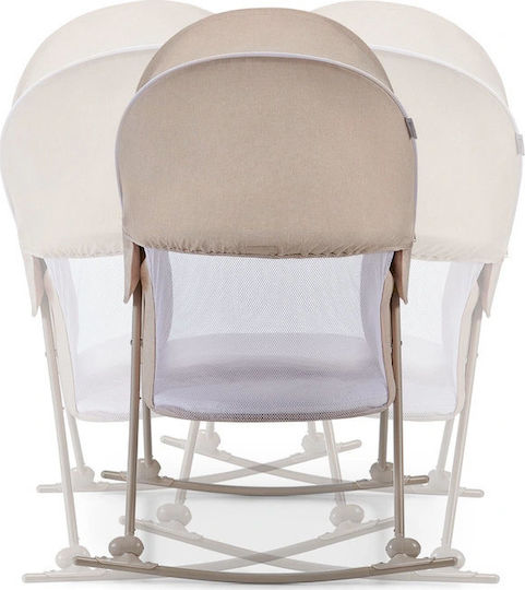 Kinderkraft Cradle Lovi with Mattress and Wheels Beige