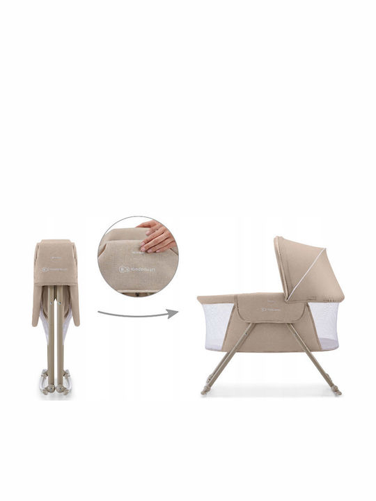 Kinderkraft Cradle Lovi with Mattress and Wheels Beige