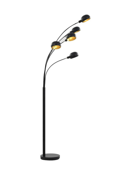 vidaXL Floor Lamp H200xW28cm. with Socket for Bulb E14 Gold