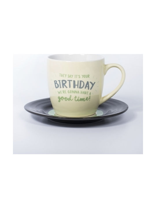Thumbs Up L&M Mug & Saucer Set - Birthday Mug Ceramic 250ml 1001702