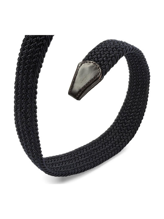 New Adan 3.5 Elastic Men's Belt Leather Knitted Navy Blue