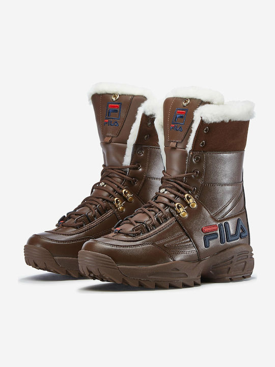 Fila Disruptor Boot Ghete dama cu blană Maro