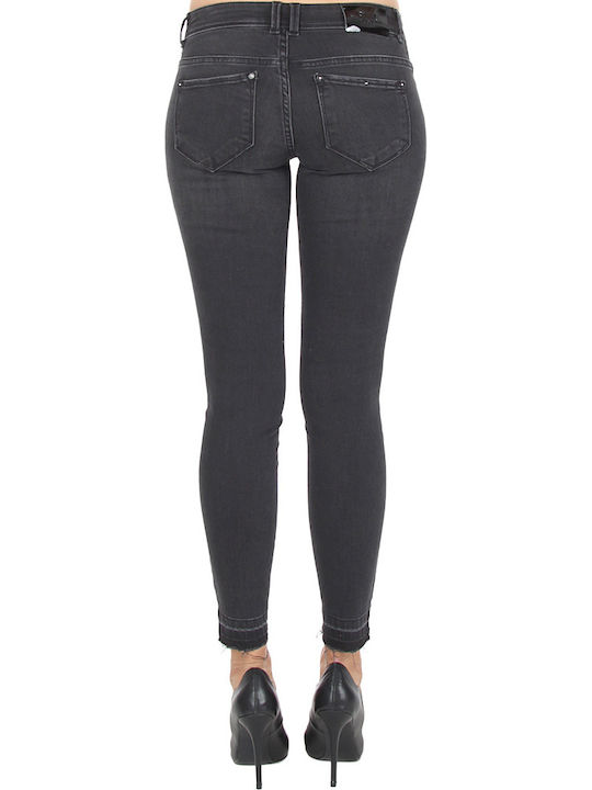 Only Ankle Low Waist Women's Jean Trousers in Skinny Fit Black Denim