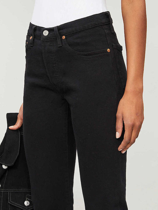 501 Γυναικείο Jean Παντελόνι Mid Rise σε Boyfriend Εφαρμογή Black Heart