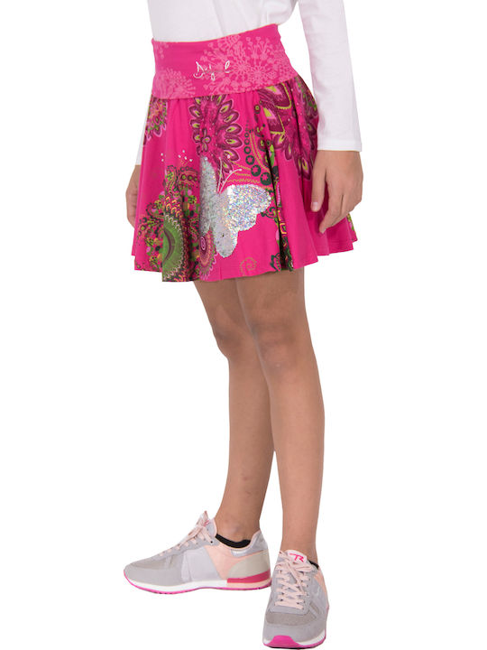 Kids' Pleated Skirt Fuchsia Galactic