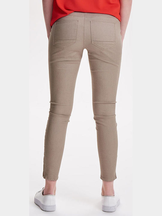 Only Women's Cotton Trousers Silver Mink