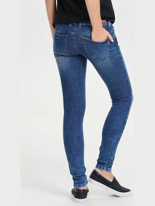 Only Carrie Niedrig tailliert Damenjeanshose in Enger Passform Medium Blue Denim