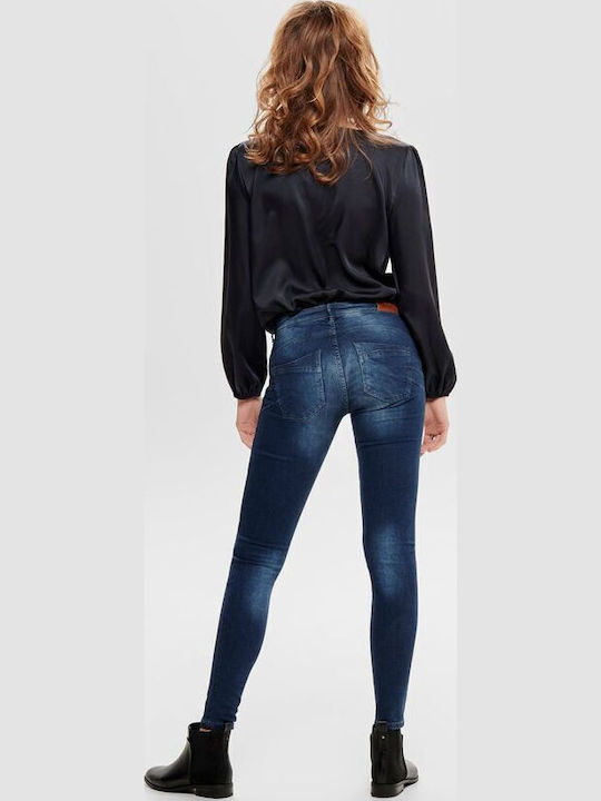 Allan Women's Jean Trousers Push Up in Slim Fit Dark Blue Denim