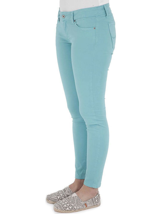Soho Women's Fabric Trousers Slim Fit Turquoise