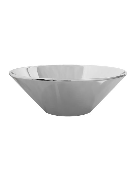 vidaXL Countertop Sink Ceramic 42x42x14cm Silver