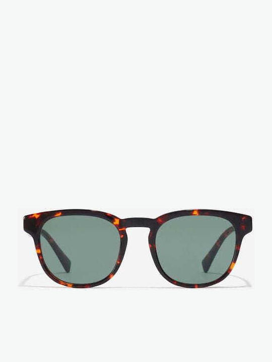 Hawkers Woody Unisex Sunglasses with Brown Tartaruga Plastic Frame and Green Lens