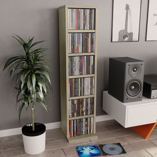 vidaXL Floor Standing Case 108 CD Sonoma Oak 21x16x88cm