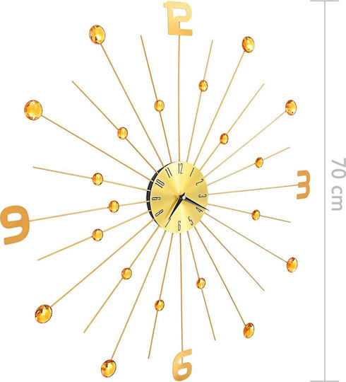 vidaXL Wanduhr Metallisch Gold Ø70cm
