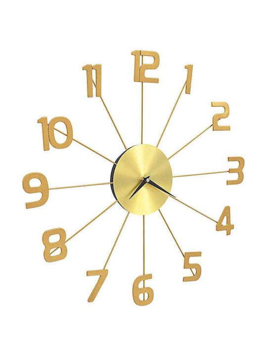 vidaXL 3D Wall Clock Metallic Gold Ø50cm