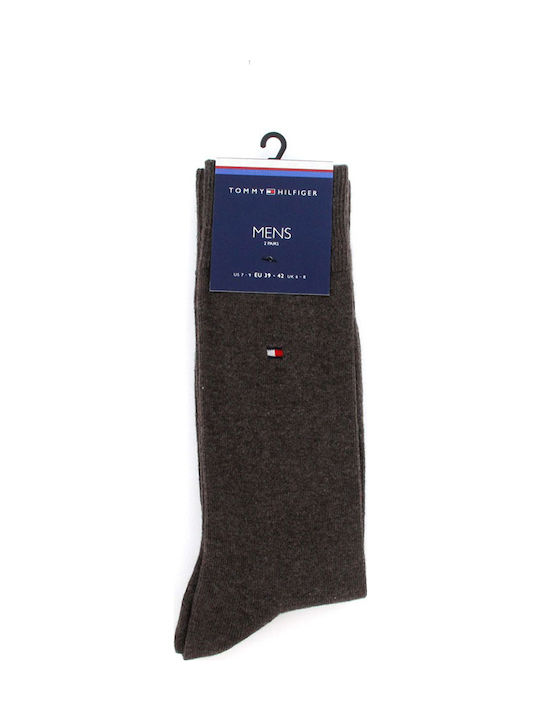 Tommy Hilfiger Bărbați Șosete Uni Maro 2Pachet
