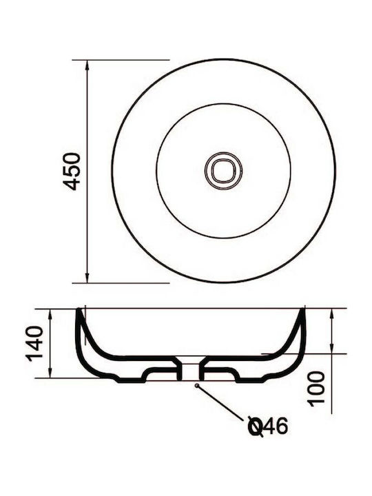 Olympia Metamorfosis Επικαθήμενος Νιπτήρας Πορσελάνης 45x45cm Λευκός