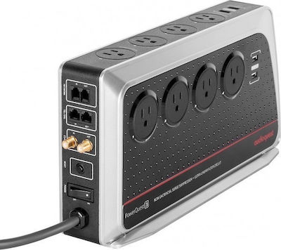 Audioquest PowerQuest 3 Πολύπριζο Ασφαλείας 8 Θέσεων με 2 USB Μαύρο