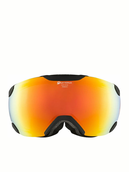 Alpina Pheos S QHM SPH Ski & Snowboard Goggles Kids Black with Lens in Yellow Color