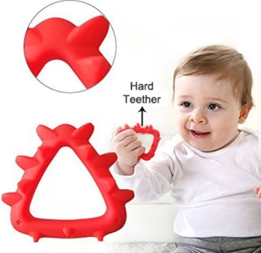 Baby to Love Geometry Animal Teething Ring for Teething from Silicone for 3 months+ 3 Pieces