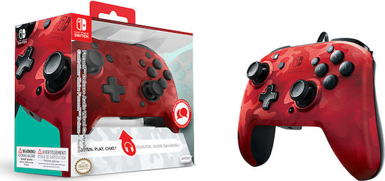 PDP Faceoff Deluxe+ Wired Gamepad for Switch Red Camo