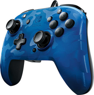 PDP Faceoff Deluxe+ Ενσύρματο Gamepad για Switch Blue Camo