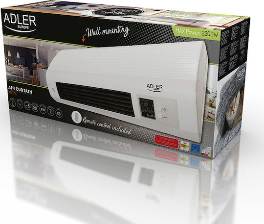 Adler Perdea de Aer Încălzită Electric cu Lățimea de 53.5cm și Telecomandă AD 7714