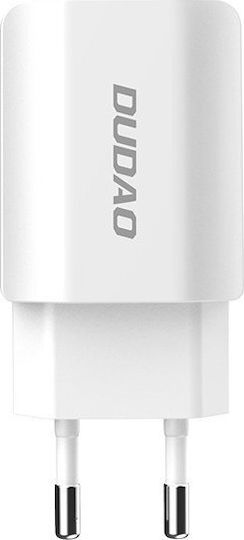Dudao Зарядно без кабел с 2 USB-A порта Quick Charge 3.0 Бял (A2EU)