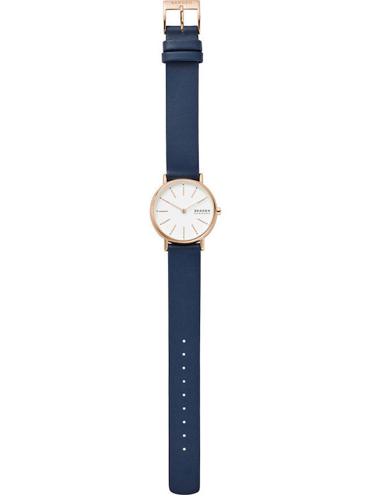Skagen Signatur Ανδρικό Ρολόι 30mm Μπαταρίας με Μπλε Δερμάτινο Λουράκι
